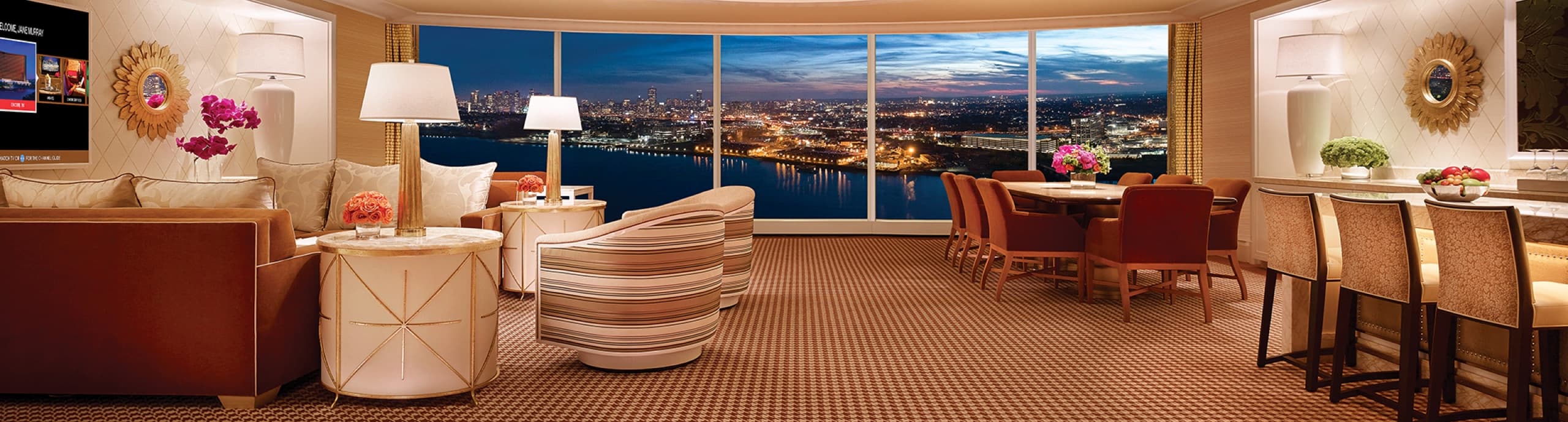 Two-Bedroom Residence great room with panoramic harbor view