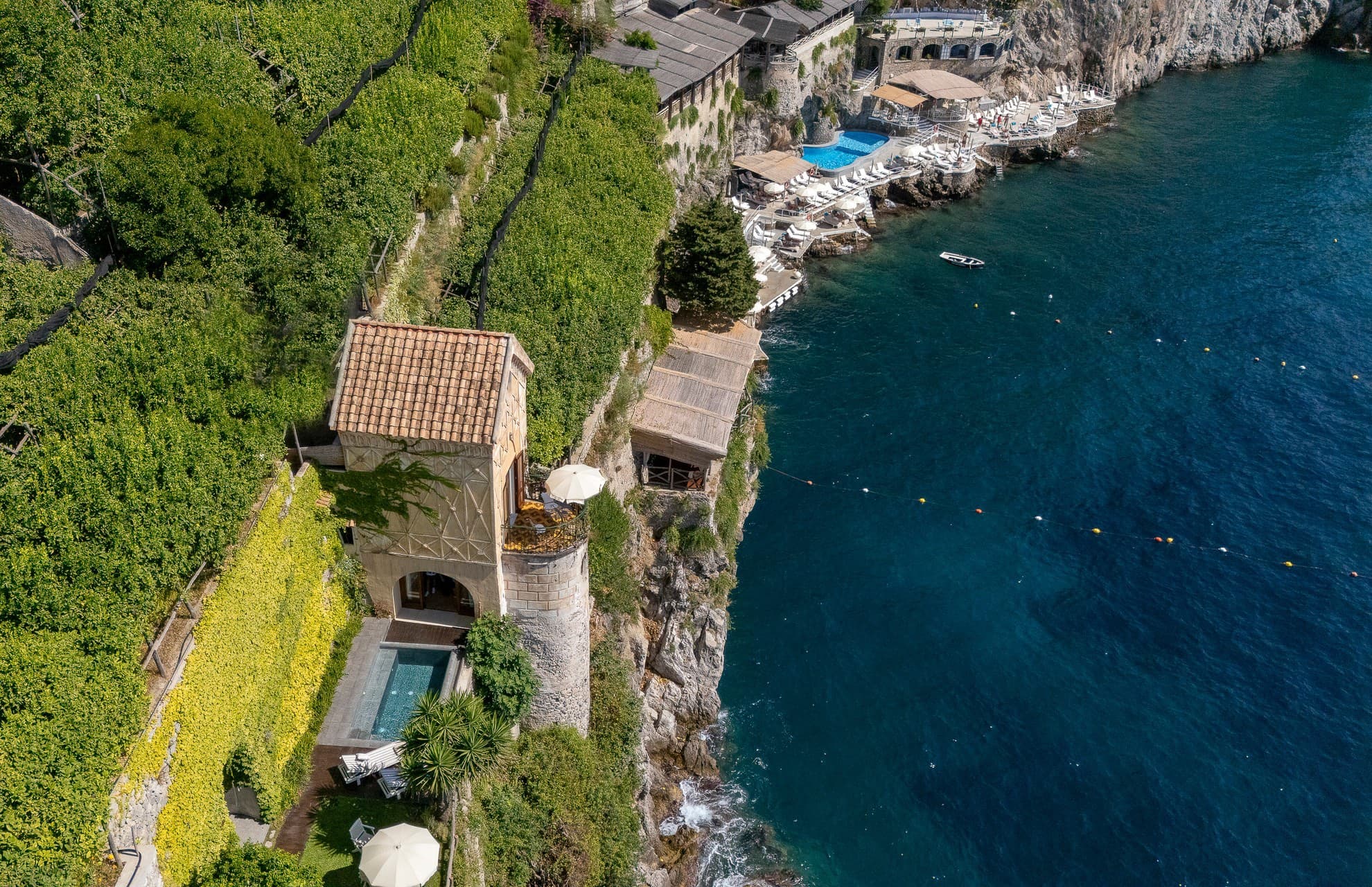 Hotel Santa Caterina — aerial view