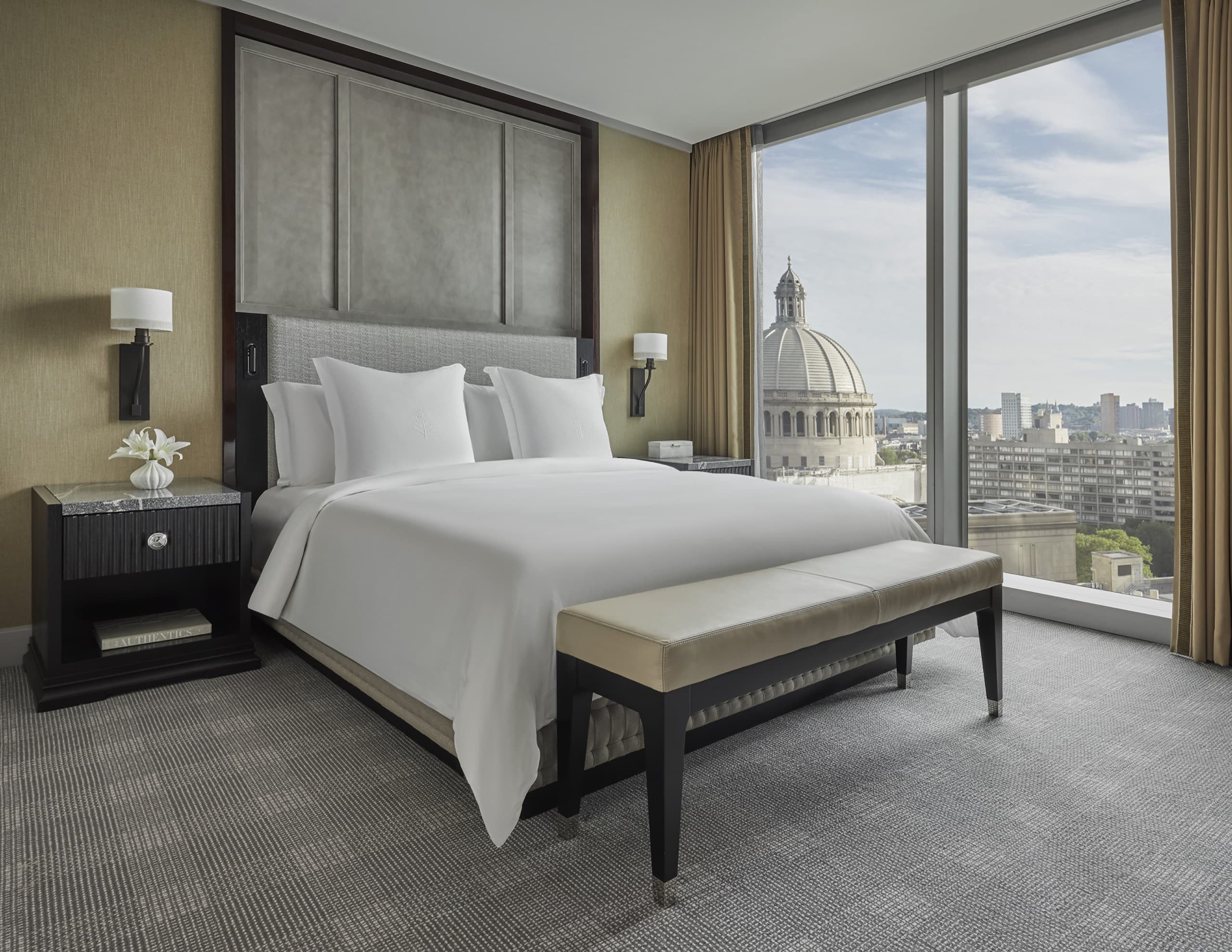 Executive Suite living area with skyline windows