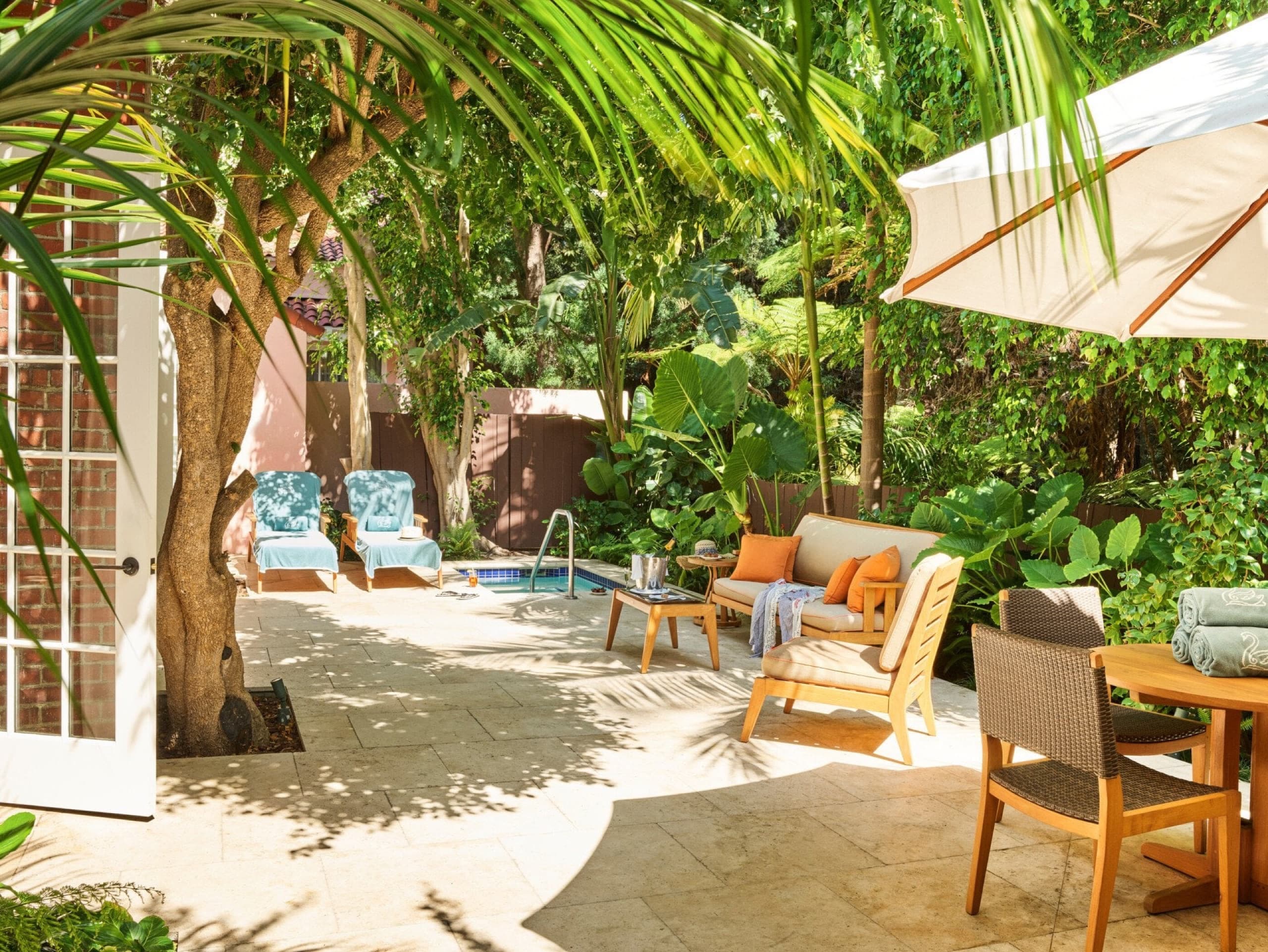Presidential Suite private courtyard with pool