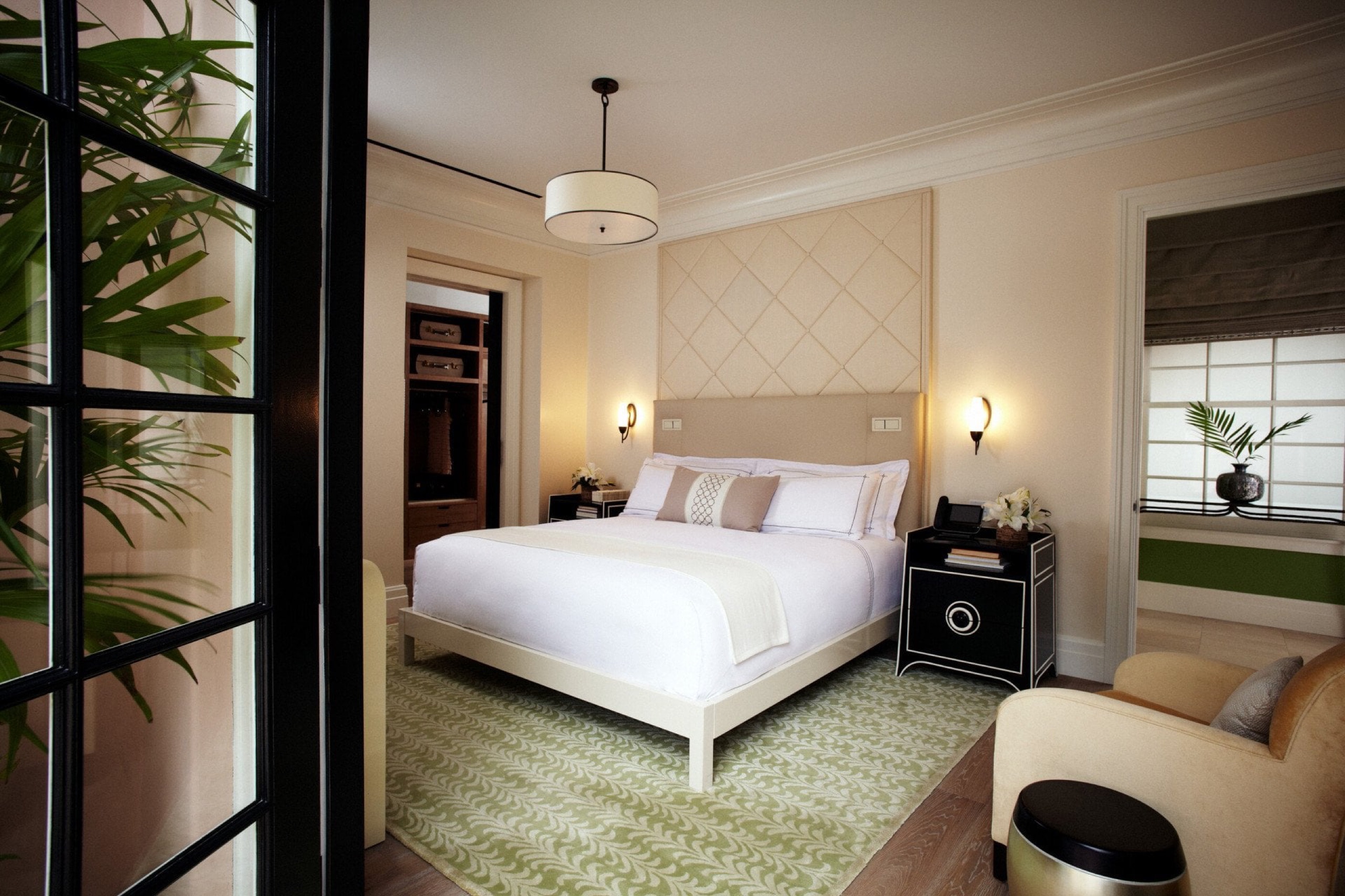 Swan Lake Suite bedroom with butterfly wall art