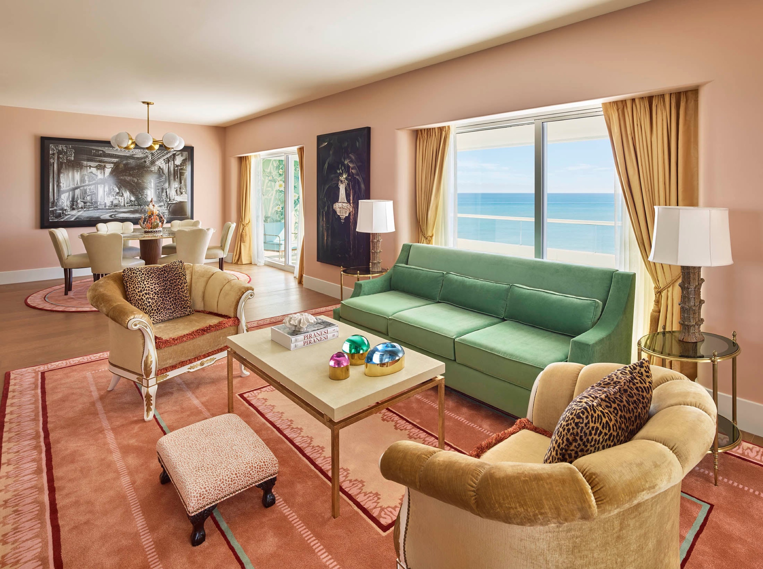 Faena Penthouse Suite - living room with grand piano