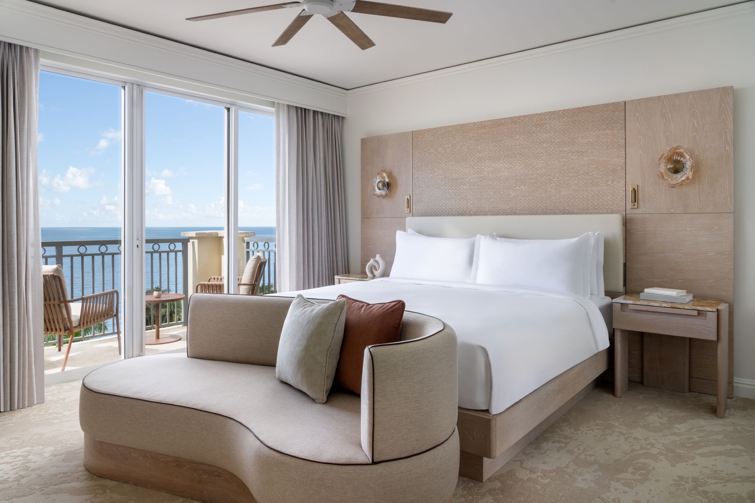 Key Biscayne Suite: main bedroom with ocean balcony