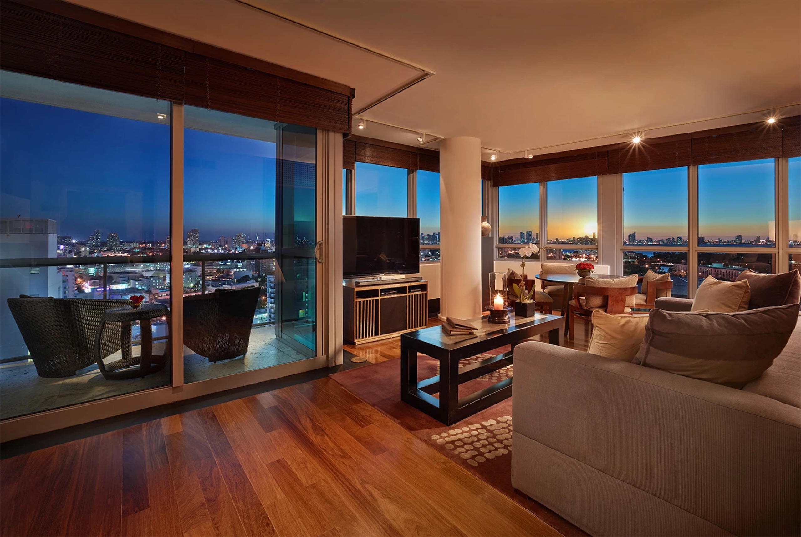 One Bedroom Ocean Suite living room with wraparound terrace