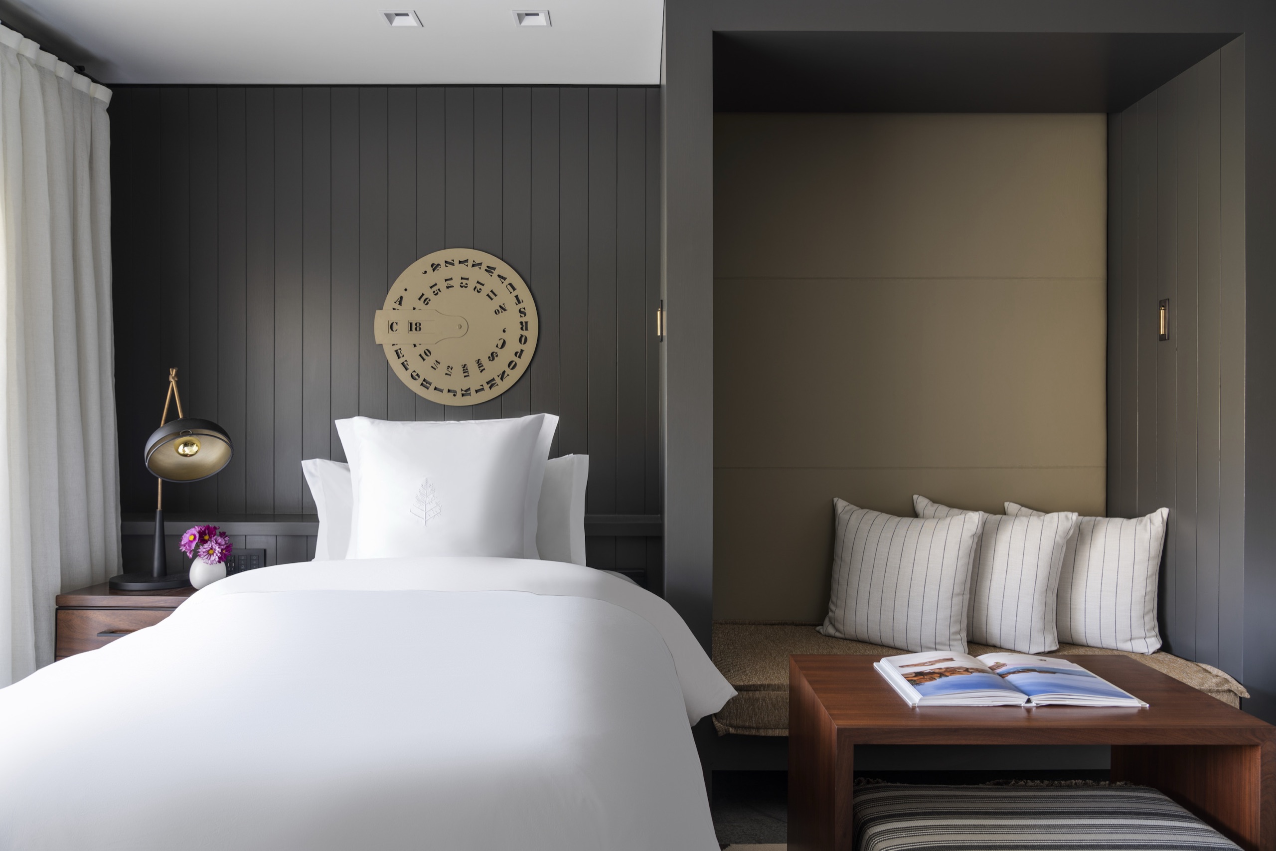 Vineyard Room — king bed, fireplace and doors opening to the private patio facing the vines