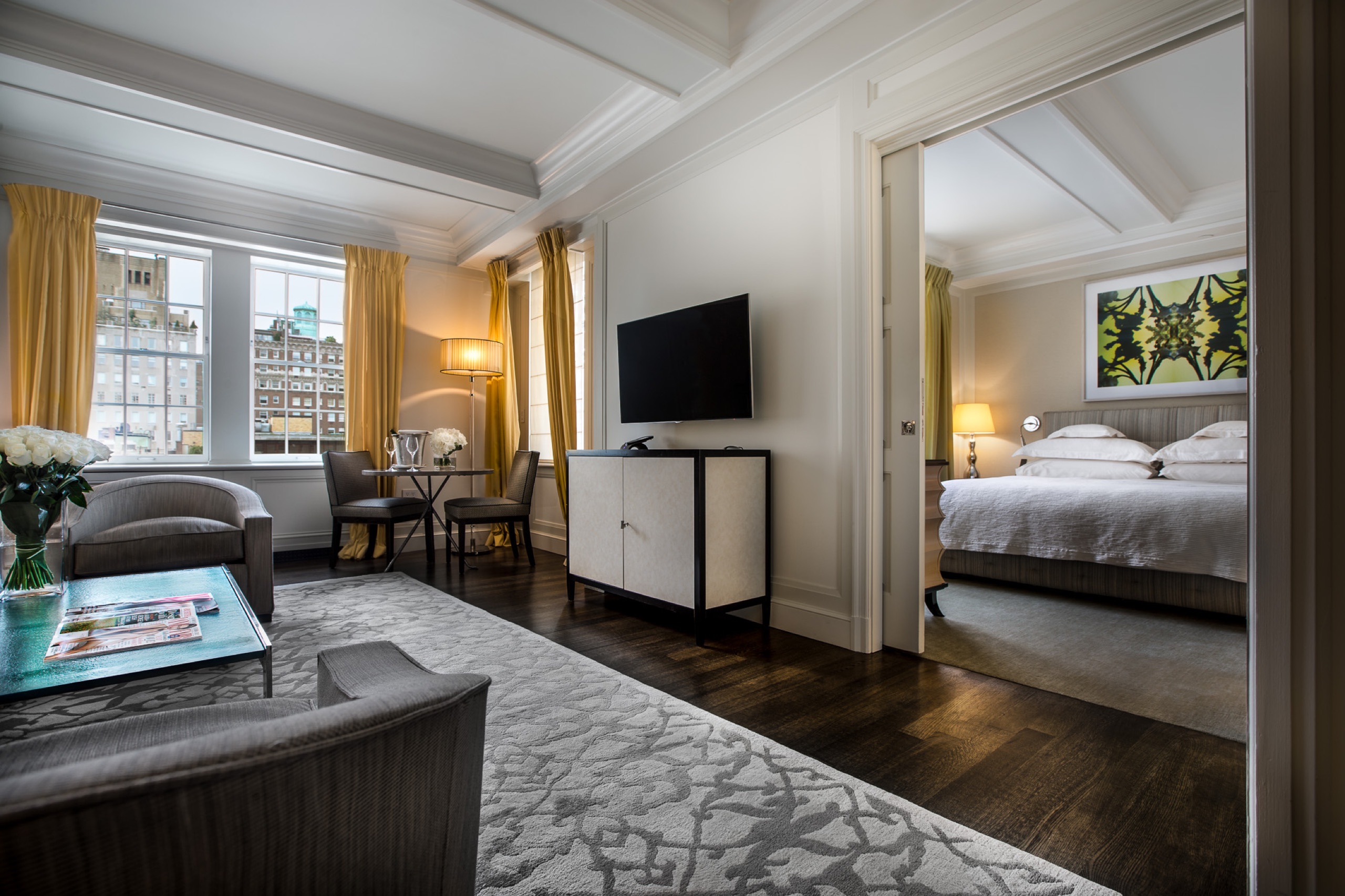 Manhattan Suite living room opening to the bedroom