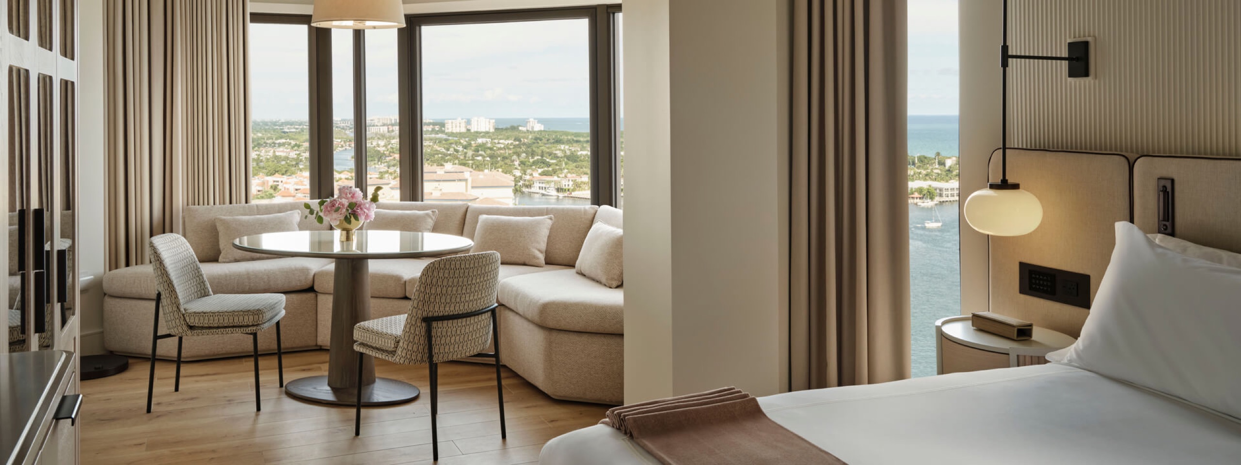 Yacht Club — Waterfront Balcony Junior Suite (king) bedroom with Lake Boca view
