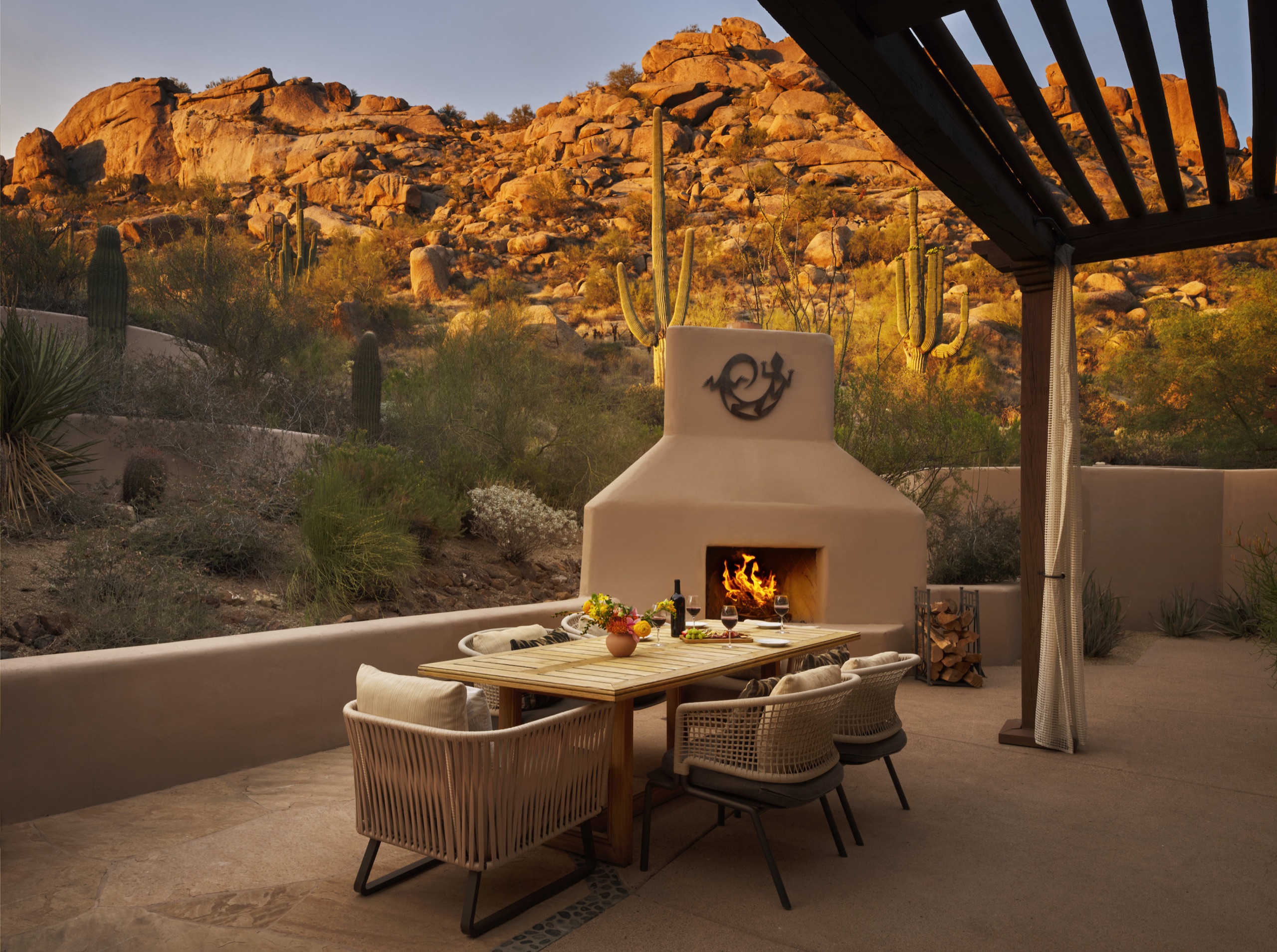 Pinnacle Three-Bedroom Suite — terrace with outdoor fireplace