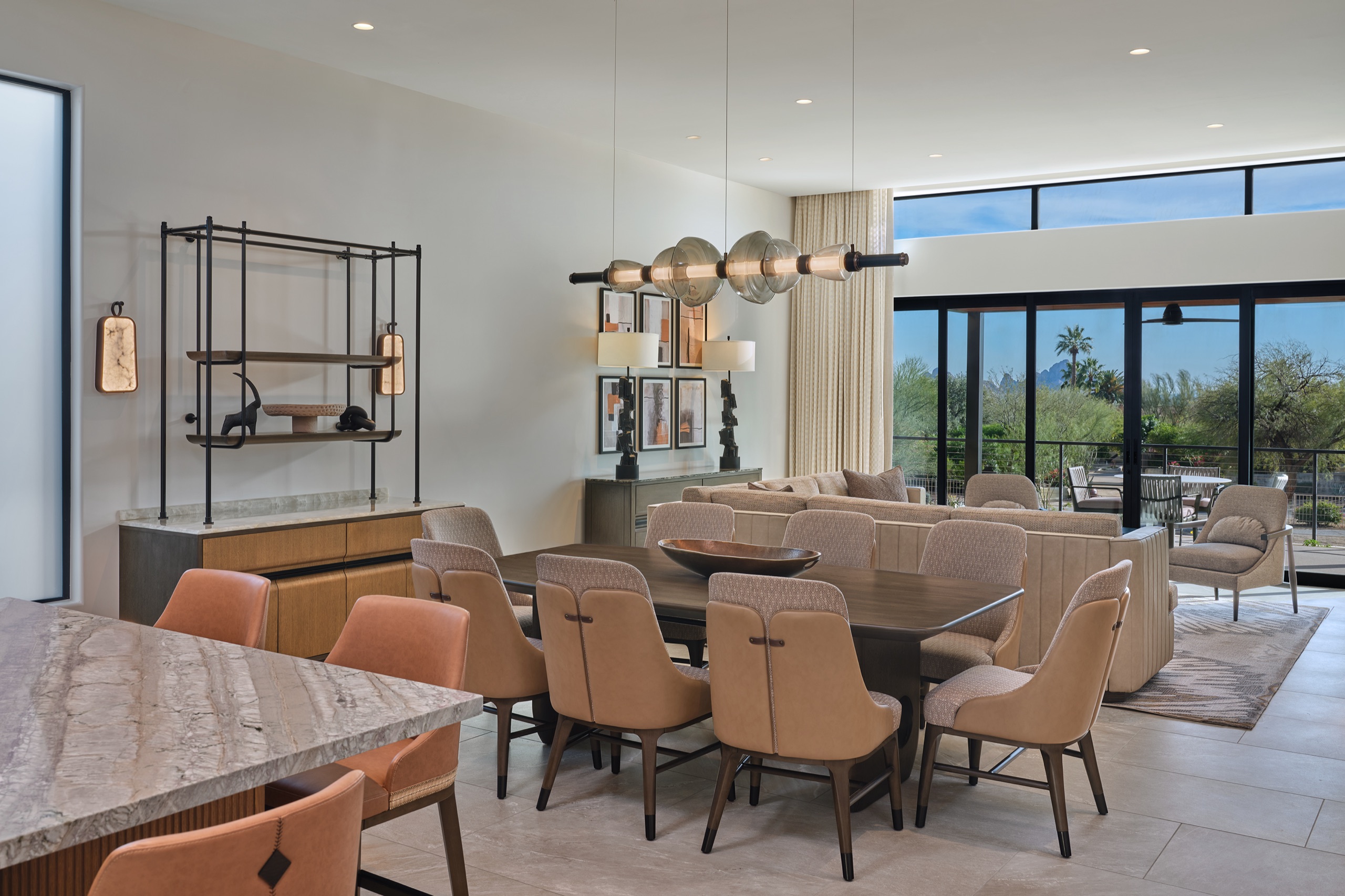 Villa 4 at The Villas at The Canyon Suites, living room with desert view (opened 2026)